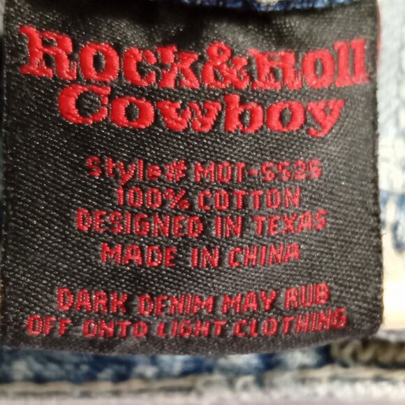 ROCK & ROLL Cowboy Jeans Mens Tuf Cooper Competition Distressed Whiskers 30x36 - Picture 9 of 16